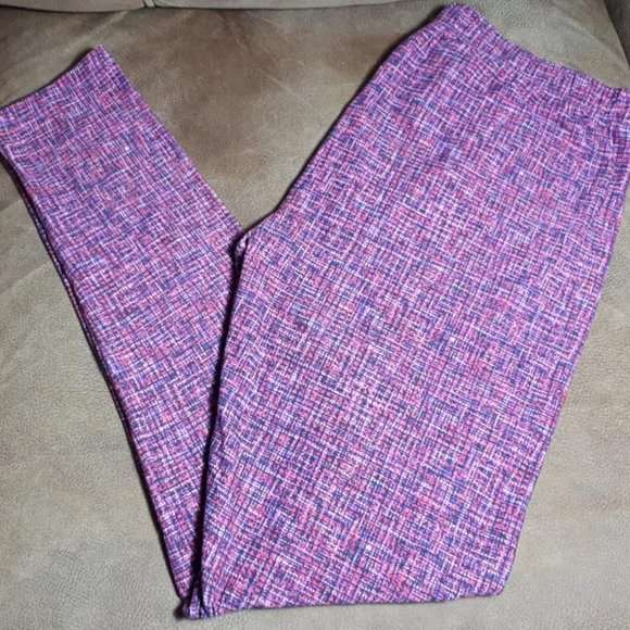 "Sweetlegs" leggings in fuschia tweed pattern. Size med/lrg. New - Picture 1 of 3